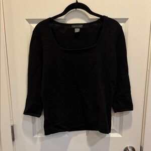 Mendocino Black Cashmere 3/4 sleeve sweater